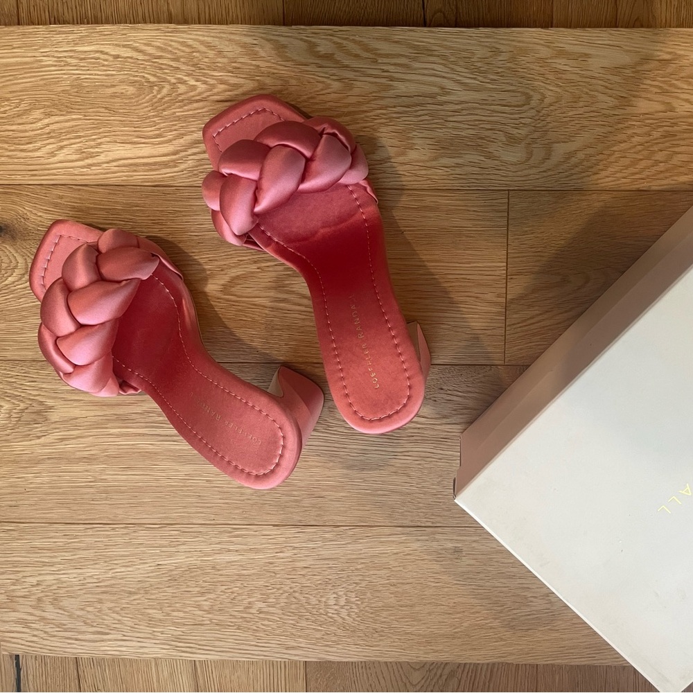 Loeffler Randall Pink Heels with Chic Knotted Strap
